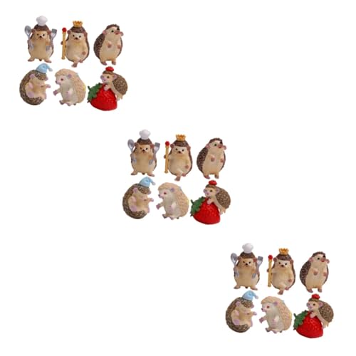 PRETYZOOM 18 Stk Tiere Spielzeug Für Den Schreibtisch Feenfigur Kuchen Topper Sammelbare Tierfigur Mini-spielzeug Tierisches Miniaturspielzeug Mini-igel-skulptur Igelfigur Weihnachten Puppe von PRETYZOOM