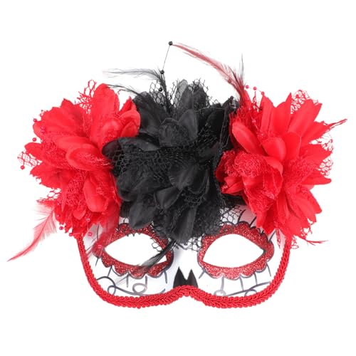 PRETYZOOM 1stk Maskerade Maske Geisterfestmaske Blumendekor Prinzessinnenkostüm Karneval-kostüm Halloween Schädel-maskerade-masken Tote Partei Maskenball Abschlussball Gesichtsmaske Plastik von PRETYZOOM