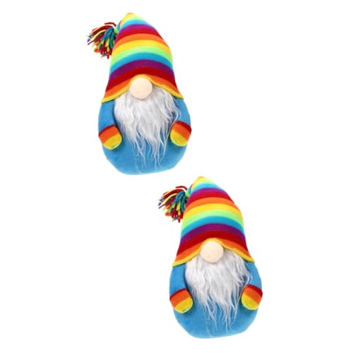PRETYZOOM 2 Stck Bunte Gnom Puppe mit Regenbogen Zipfelmütze Skandinavische Gartendekoration Faceless Stofffigur Warmes Wohnaccessoire Geschenkidee für Familie und Freunde von PRETYZOOM