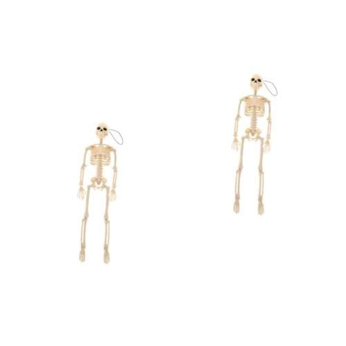 PRETYZOOM 2 Stck. Halloween-Skelett halloween halloween schädel halloween knochen Horror Dekoration artikuliert Halloween -Party schickes Skelettmodell Halloween- Metall Weiß von PRETYZOOM