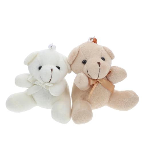 PRETYZOOM Schleife Plüschbär Spielzeug 2 Stück Mini Kuscheltiere Schlüsselanhänger Für Hochzeit Geburtstag Party Gastgeschenke von PRETYZOOM