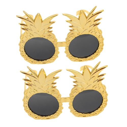 PRETYZOOM 2 Stück Ananas Gläser Party Lustige Brille Für Erwachsene Obstgläser Lustige Sonnenbrille Neuartige Ananasgläser Sonnenbrille in Ananasform Geformt Strand Thema Feier Golden Abs von PRETYZOOM