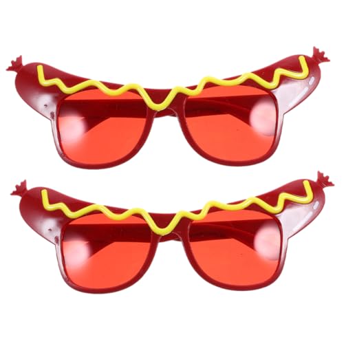 PRETYZOOM 2 Stück Hot Dog Party Brillen Leichte Lustige Sonnenbrillen für Karneval Halloween Geburtstagsfeiern Foto Requisiten Einzigartiges Kostüm Accessoire für Erwachsene von PRETYZOOM