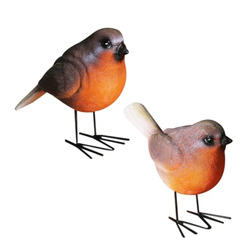 PRETYZOOM 2 Stück Kunsthandwerk aus Harz Taube Meise Verschachtelung Nest Spinner Eule Tiere Figuren dekorfiguren Vogelstatue aus Kunstharz Gartendeko Vogel Figur Kleiner Vogelschmuck Metall von PRETYZOOM