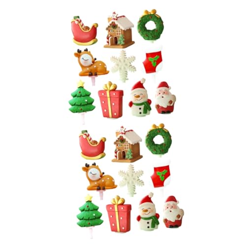 PRETYZOOM 20 Stk Add-ons Für Weihnachtskuchen Obstkuchen Feiertagskuchen Liefert Weihnachtsgeschenke Miniaturlandschaft Weihnachtsmann Kuchen Topper Ornament Weihnachten Lebkuchenhaus Ältere von PRETYZOOM