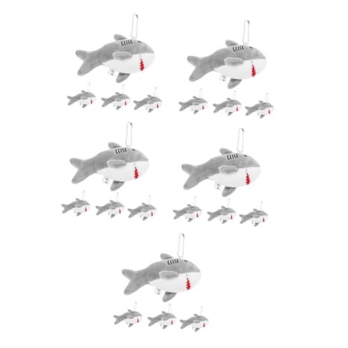 PRETYZOOM 20 Stück Cartoon Shark Puppe Stofftierhai Ausgestopfter Hai-Schlüsselanhänger Cartoon ausgestopfte Spielzeugschlüsselring gefüllter Hai süße kleine Tierpuppe Plüsch Grau PRETYZOOM 20 Stück Cartoon Shark Puppe Stofftierhai Ausgestopfter Hai-Schlüsselanhänger Cartoon ausgestopfte Spielzeugschlüsselring gefüllter Hai süße kleine Tierpuppe Plüsch Grau von PRETYZOOM