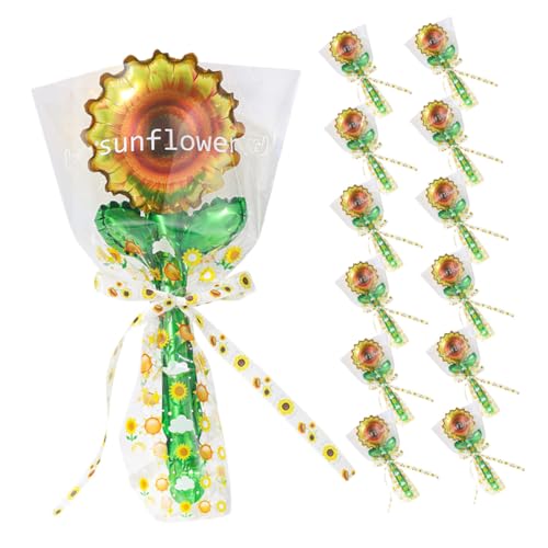 PRETYZOOM 20 Stück Handliche Sonnenblumen Folienballons Schnelle Dekoration für Shower Sommerparty Hochzeit Einsetzbare Party-accessoires von PRETYZOOM