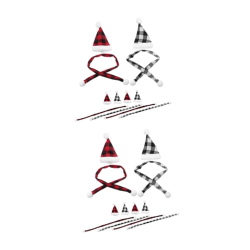 PRETYZOOM 24 Stck. Zubehör für die Weihnachtsdekoration Weihnachtshaustier Mini-Mützen Weihnachtsmütze kleine Schneemannmütze DIY Doll Kleidung Besteckhalter Weinflasche Stoff von PRETYZOOM