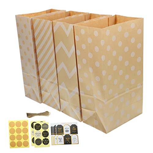PRETYZOOM 24er Set Geschenktüten Aus Kraftpapier Vintage Party Favor Bags Für Geburtstag Hochzeiten Und Feiern Kleine Geschenkbeutel Mit Aufklebern Und Tags Retro Geschenktüten von PRETYZOOM