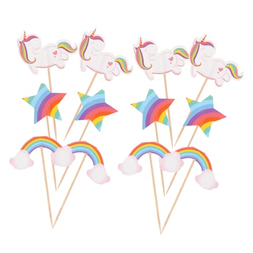 PRETYZOOM Kuchendekorationen 24 Stück Cartoon-cupcake-topper Geburtstagsparty Cupcake-topper Kindersicheres Design von PRETYZOOM