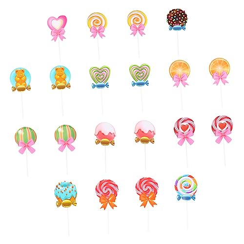 PRETYZOOM 24St Lollipop-Karte Kuchendekoration für die Babyparty dekorativer Aufsatz hochzeitsdeko Papierbecher Cupcake-Ornamente Cupcake-Topper Lutscher Pappbecher Zubehör von PRETYZOOM