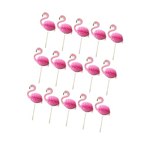 PRETYZOOM 25 Stück Flamingo Cake Picks Kreative Tortendeko Sichere Dessert Topper aus Tropisches Hawaii Party Zubehör für Cupcakes Kuchen Käse und Geburtstagsfeiern von PRETYZOOM