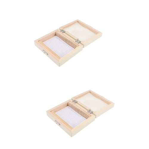 PRETYZOOM 2Er-Packung Biologische Slice-Box gleiten Scheibe Lagerung Exemplare Container klein Halter für Mikroskop-Objektträger Mikroskop -Objektträgerhalter Holz Beige von PRETYZOOM