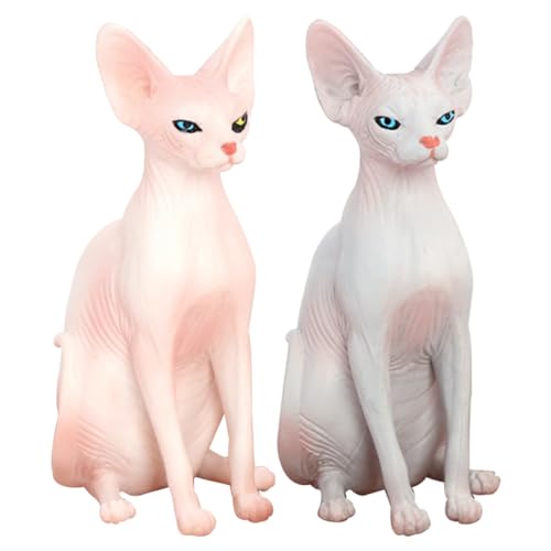 PRETYZOOM 2St Miniaturkatze aus Kunststoff hühner geburtstagsmitgebsl Katzenfigur Tierfiguren für Katzenliebhaber Tiermodell dekoratives Katzendekor Kleiner Katzenschmuck PVC von PRETYZOOM