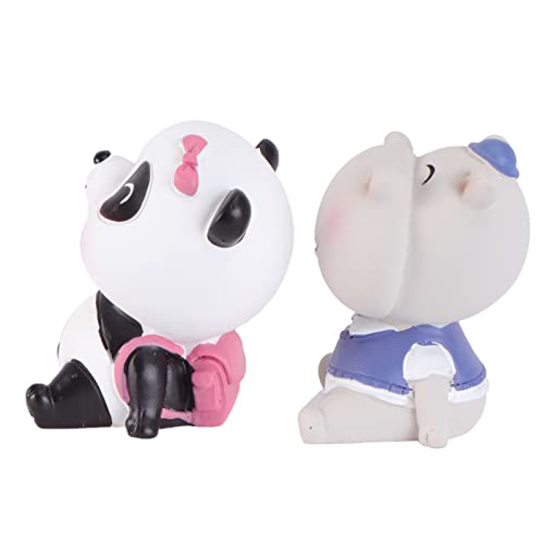 PRETYZOOM 2St Ornamente Animal Figures Cute Decoration Flusspferd-Dekoration miniaturen Figuren enteiset Auto Desktop-Ornament Tierhandwerk Auto armaturenbrett Handwerk Nilpferd- Harz von PRETYZOOM