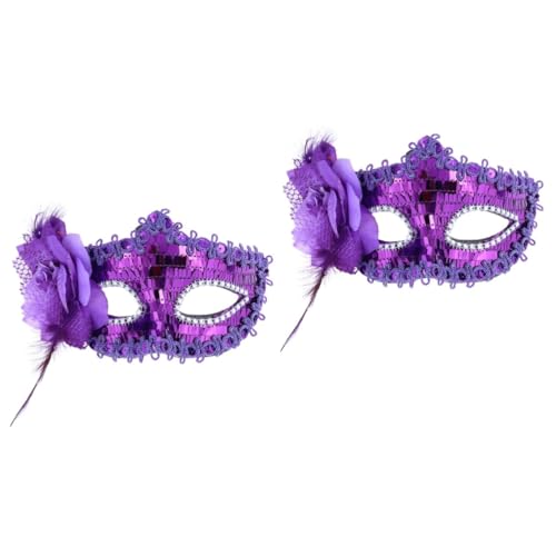 PRETYZOOM 2St Cosplay-Brille Maskerade-Maske Maskerade Masken Maskerade Halbmaske Halloween-Maske schnapsgläser Partymaske Maskenball Masken Göttin bilden Venedig Fräulein Violett von PRETYZOOM