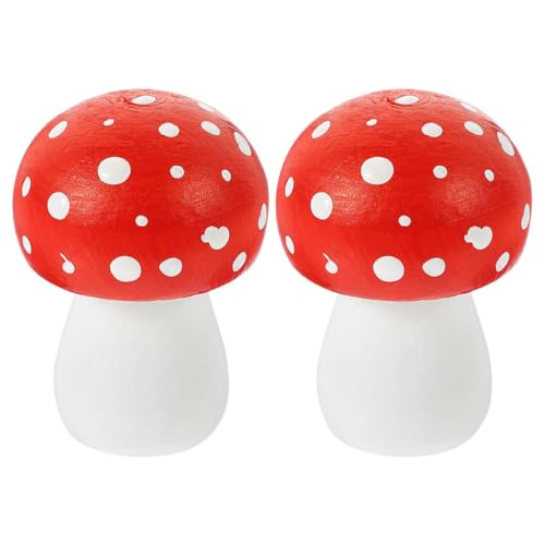 PRETYZOOM 2 Stück Holz-pilz-Ornamente Pilzförmige Figuren Dekoration Leicht Und Für Jungen Und Mädchen von PRETYZOOM
