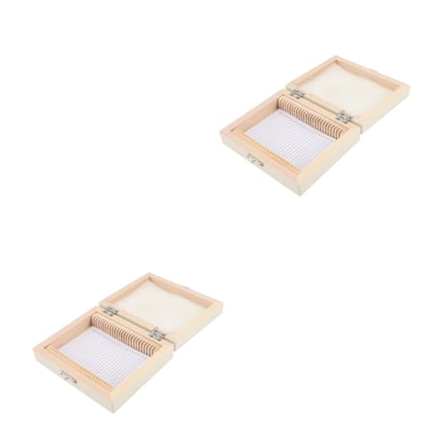 PRETYZOOM 2er-packung Biologische Slice-box Klein Kästen Für Mikroskop-objektträger Scheibe Lagerung Container Gleiten Vorbereitet Exemplare Holz Beige von PRETYZOOM