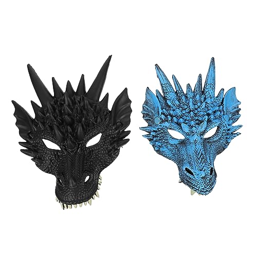 PRETYZOOM 2st 3d-tier-drachenmaske Dinosaurier-masken Drachen-cosplay 3d-drachenmasken Abschlussball Maske Drachen-gesichtsmaske Tiermasken Cosplay-masken Pu-schaum Halloween Bilden von PRETYZOOM