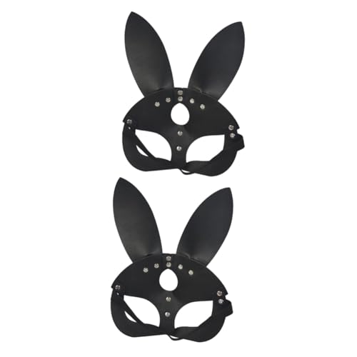 PRETYZOOM 2st Kaninchen Ohrenschützer Zubehör Für Halloween-kostümpartys Halloween-maskerade-maske Halloween-cosplay-requisiten Weihnachtsfeier Maske Schmücken Abschlussball Damen Pu-leder von PRETYZOOM