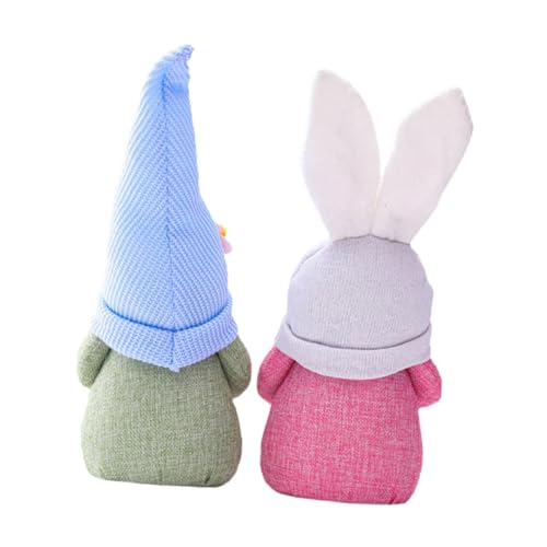 PRETYZOOM 2st Ornamente GNOME Puppenschmuck Süße Spielzeuge Zwerge Gartendekoration Frühlingshasenzwerg Kaninchen- Hasen-nachtlicht Lustige Gartenzwerge Einhorn Plüsch Stoff von PRETYZOOM