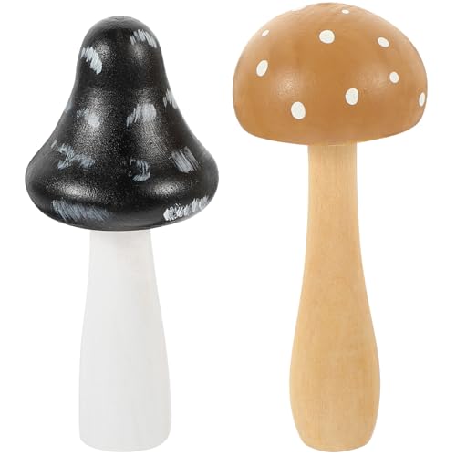 PRETYZOOM 2st Pilz-dekorations-Ornament Märchengarten Simulation Pilz Outdoor- Miniatur-pilzspielzeug Mini-Pilze- Süße Kleine Pilze Terrarienbecken Pilzstatue Wohnkultur Wok Holz von PRETYZOOM