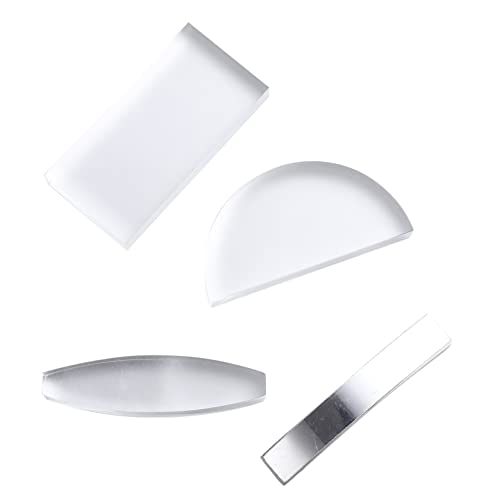 PRETYZOOM 3 Sätze Optisches Linsenset Dreieckiges Prisma Gläser Prismenwürfel Optik Optische Instrumente Die Glaslinse Zylinderlinse Physiklicht-lernspielzeug Halbrunde Glaslinse 4 Stück * 3 von PRETYZOOM
