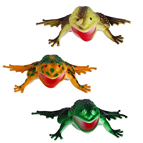 1 Satz 3st Simulation Klingendes Froschmodellspielzeug Spielzeuge Quietsche-frosch Künstlicher Frosch Ochsenfrosch Kind Singen von PRETYZOOM