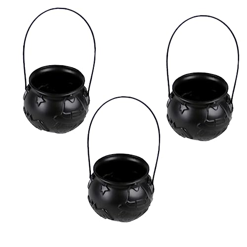 PRETYZOOM 3 Stück Halloween Bonbonglas Streichspielzeug Witze Kessel Topf Streich Set Streich Requisiten Süßigkeitenspender Keksdose Tragbare Platten Organizer Zappeln von PRETYZOOM