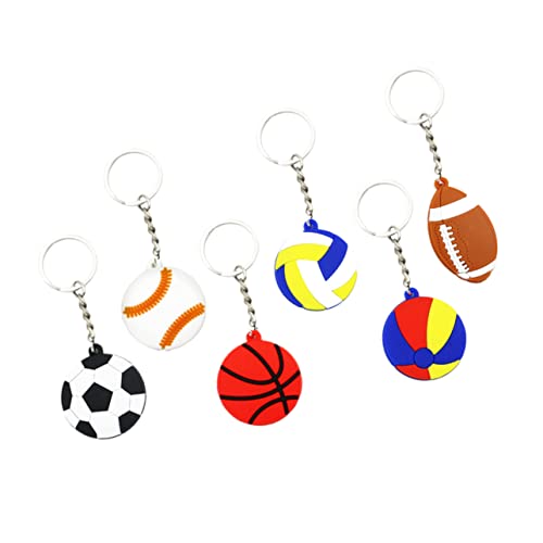 PRETYZOOM 30Stücke Sport Schlüsselanhänger Fußball Basketball Volleyball Rugby Und Strandball Schlüsselringe Für Partys Souvenirs Und von PRETYZOOM