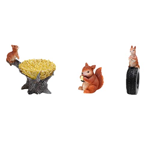 PRETYZOOM 3st Eichhörnchen-Harz-Ornament Strand Hausschuhe Kleine Eichhörnchen-Dekoration Modische Hausschuhe High Heels Mit Zehenpartie Wohnkultur Keilförmige Hausschuhe Doppelzelt von PRETYZOOM