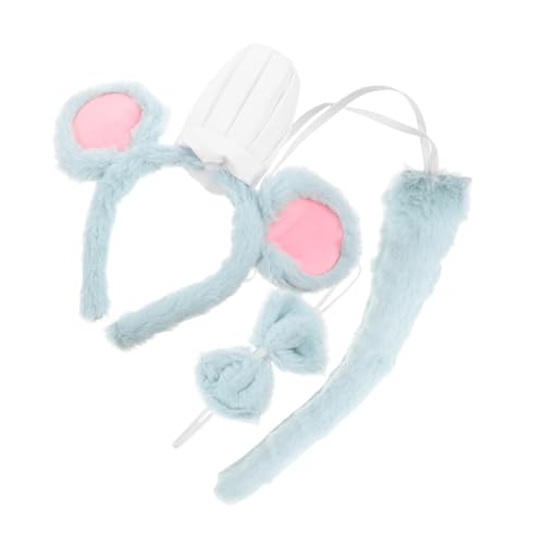 PRETYZOOM Entzückendes Damen- -kostüm Mit Ohren Plüschschwanz Stirnband Und Fliege Set Für Halloween Cosplay Events Grün von PRETYZOOM