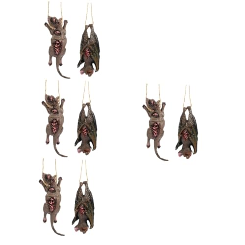 PRETYZOOM 4 Sätze Horror-deko-Requisiten Halloween-Fledermaus Und Halloween-rattenmodell Gefälschte Ratten Und Mäuse Dekoratives Tierdekor Gefälschte Tiere Vinyl Gefälschtes Tier Spinne von PRETYZOOM