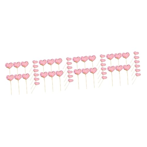 PRETYZOOM 4 Sätze Torteneinsätze Zum Muttertag Cupcake-topper Kuchen Cupcake -stand Babygeburtstag Dekorationen Liner Tortenaufsatz Für Die Babyparty Cupcake-boxen Essen Holz 48 Stück * 4 von PRETYZOOM