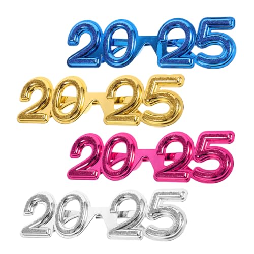 PRETYZOOM 4 Stück 2025 2025 Party Dekorationsbrillen Halloween Brillen Requisiten 2025 Party Masken Feier Brillen Party Cosplay Brillen 2025 Party Gastgeschenke 2025 Party Cool Brillen 2025 von PRETYZOOM