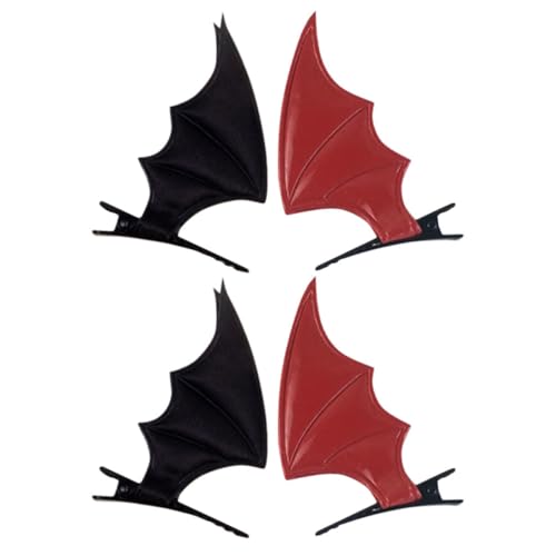 PRETYZOOM 4 Stück Fledermausflügel Haarspange Halloween-Clip Halloween-Klauenclip Halloween-Kugeln halloween dekoration halloween haarschmuck Haarspange Fledermaus Haarspangen Halloween Pu von PRETYZOOM