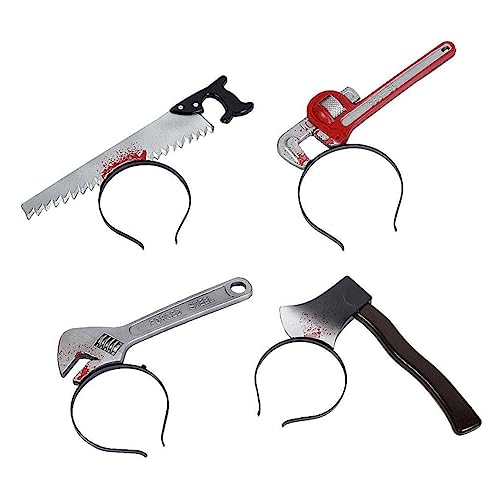PRETYZOOM Halloween-party-requisiten-dekorationskollektion 4er-pack Horror-stirnband Schraubenschlüssel Und Säge Für Gruselige Kostüme Zufälliger Stil von PRETYZOOM
