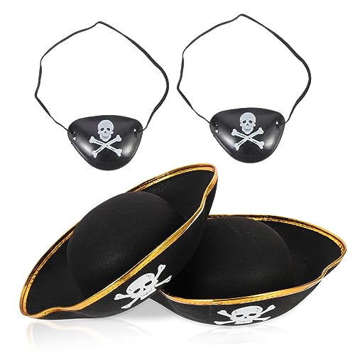 PRETYZOOM 4 Stück Hut des Piratenkapitäns Piratenhut für Piratenkostümhüte Kapitäne Kappe chaps piratin hut Bühnenaufführungs-Requisiten Augenklappen für Cosplay Stoff Black PRETYZOOM 4 Stück Hut des Piratenkapitäns Piratenhut für Piratenkostümhüte Kapitäne Kappe chaps piratin hut Bühnenaufführungs-Requisiten Augenklappen für Cosplay Stoff Black von PRETYZOOM