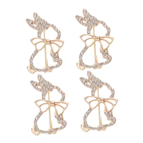 PRETYZOOM 4 Stück Kaninchen Brosche strapazierfähiges Zubehör Strohhalm Kaninchen-Tier-Brosche Rattan Metall Brosche Tier Brosche Zubehör für Hasenkostüme Stifte für Taschen Legierung Golden von PRETYZOOM