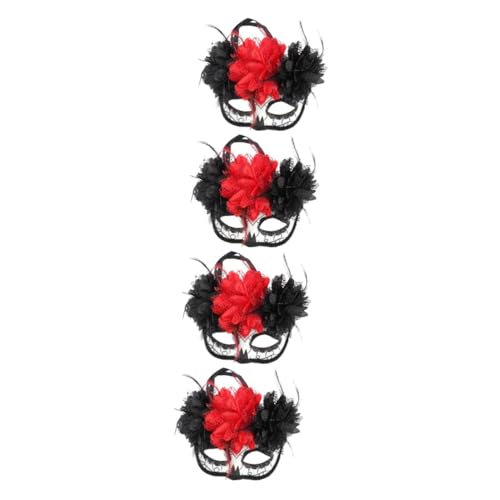 PRETYZOOM 4 Stück Maskerade Maske Karneval Maskerade-maske Für Frauen Mexikanische Kleidung Maskerade Kostüm Gesichtsbedeckung Tag Der Toten Kostüme Hälfte Abschlussball Geistermaske Plastik von PRETYZOOM