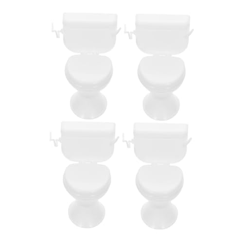 PRETYZOOM 4 Stück Teiliges Miniatur Badezimmer Möbel Toilette Cake Topper aus Wiederverwendbar Puppenhaus Zubehör für Junggesellinnenabschied und Einzigartige Kuchendekoration von PRETYZOOM