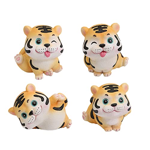 PRETYZOOM Tiger Ornamente Set 4 Stücke Harz Auto Dekorationen-Landschaft Dekorative Ornamente Für von PRETYZOOM