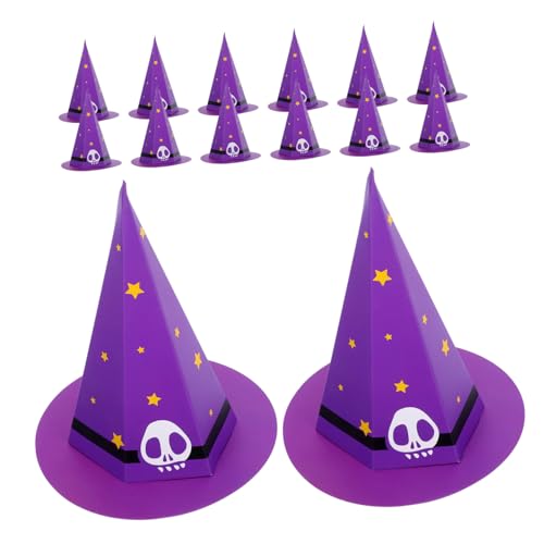 PRETYZOOM 50 Stück Teiliges Halloween Bonbonbox Farbenfrohe Kartonboxen Hexenhutform Stylische Süßigkeitenverpackung für Trick Treat für Halloween Partyzubehör von PRETYZOOM