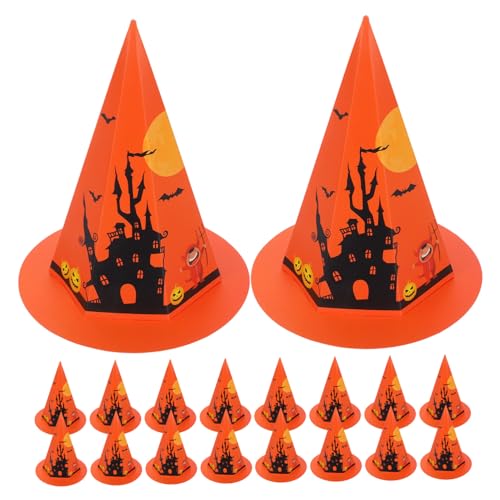 PRETYZOOM 50Stücke Halloween Süßigkeitenboxen Hexenhut Form Bunte Papier Leckerli Boxen für Süßes oder Saures Aufbewahrung für Halloween Dekoration und Partygeschenke von PRETYZOOM
