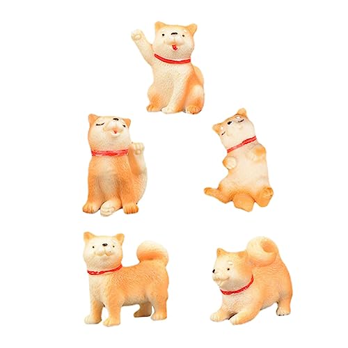 PRETYZOOM Robuste Stilvolle Akita-welpenfiguren 5 Stück Realistische Hundeornamente Für Die Inneneinrichtung von PRETYZOOM