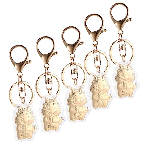 PRETYZOOM 5St Jahr des Drachen-Schlüsselanhängers Halter schlanke Geldbörse geburtstagsgeschenk geburtstagsmitgebsl schlüsselringe damen geldbörse Drache Schlüsselanhänger Taschenanhänger von PRETYZOOM