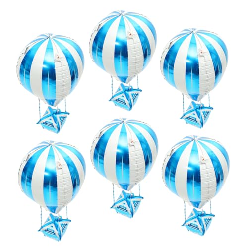 PRETYZOOM 6 Stück Heißluftballon Dekoration Aluminiumballons Tragbare Währung Kommerzielles Tablett Anhängerrahmen Helle Farbe Lampenschirm Retro Brosche Ballons Aluminiumfolie von PRETYZOOM