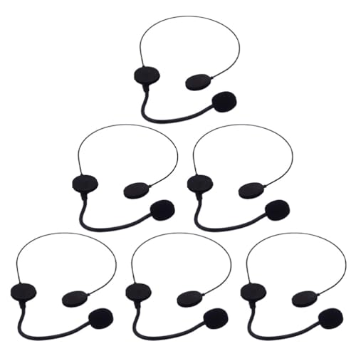 PRETYZOOM 6 Stück Spielzeug-Mikrofon-Headset Kostüm-Kopfbedeckung -Kostüm-Zubehör Headset Sänger-Mikrofon Schwarzer Kunststoff Maskerade-Kopfhörer Make-Up-Requisiten von PRETYZOOM