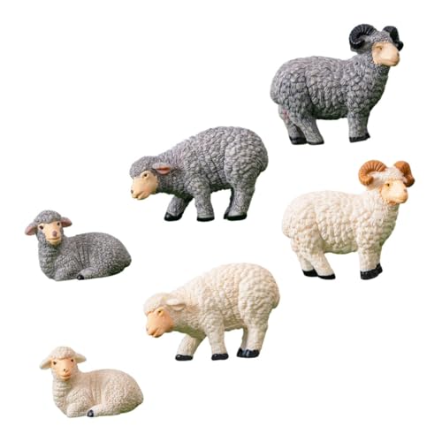 PRETYZOOM Schaf- Und Ziegenmodell-Set – Schaffiguren Aus Kunstharz Schafdekoration Für Mini-Farm Weihnachtsdekoration von PRETYZOOM