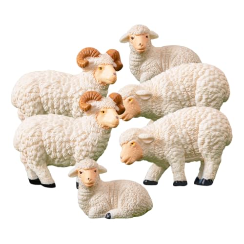 PRETYZOOM Deko Schaf Garten 6er Set Miniatur Schaf Figuren Deko Tiere Für Garten Und Bonsai Kleine Tierfiguren Für Mikro Landschaften Realistische Schaf Modelle Ideal Als Garten Dekoration Schaf Deko von PRETYZOOM